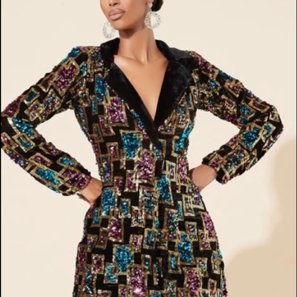 Grassfields Sequins Blazer Dress